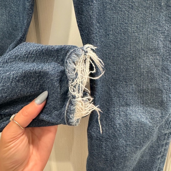 J4. AGOLDE Riley Button Fly Straight Cropped High Waist Jeans - Picture 8 of 10